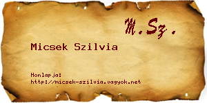 Micsek Szilvia névjegykártya