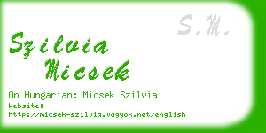 szilvia micsek business card